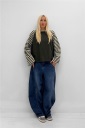 maglia bicolore con manica a righe leila